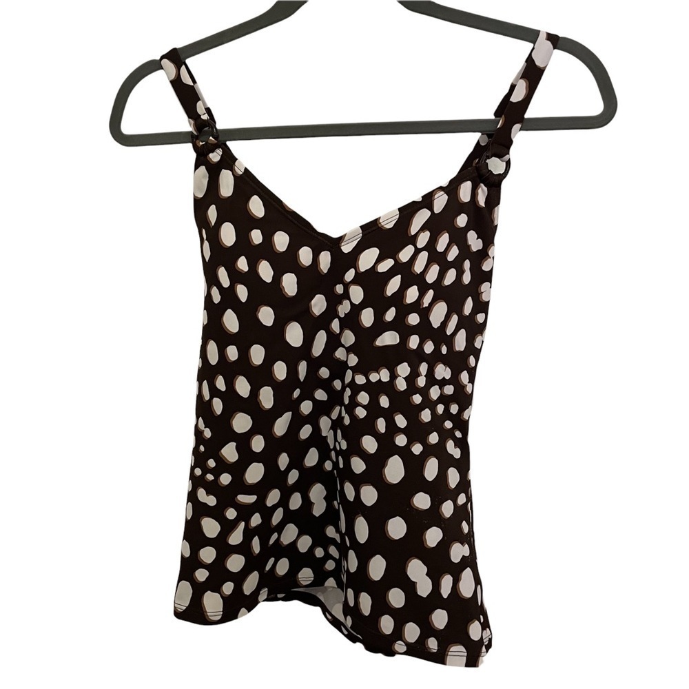 Jantzen Tankini Top - Brown/White Polka Dot - Size 6